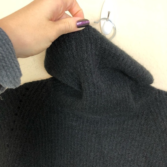New Topshop Black Roll Neck Turtleneck Knit Chunky Wool Blend Sweater Size 0-2 - Picture 8 of 13